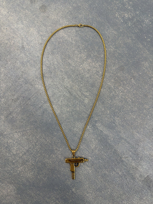Ammu - Nation Gold Uzi Necklace - Pluto 5ive LLC jewelry