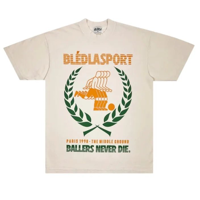 BLÉDLASPORT '98 Garment Dye Tee - Cream - Pluto 5ive LLC T-Shirt
