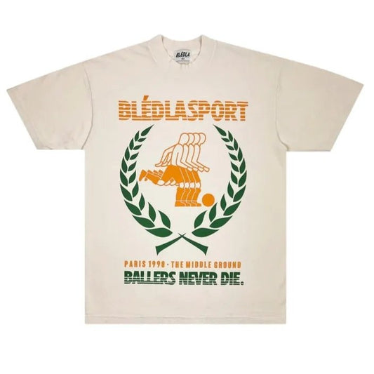 BLÉDLASPORT '98 Garment Dye Tee - Cream - Pluto 5ive LLC T-Shirt