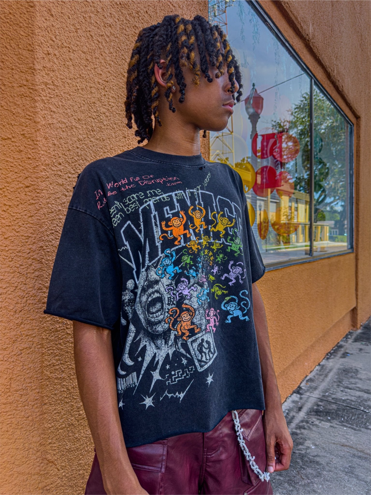 Known Menace "Pain & Disruption" Cropped Tee - Pluto 5ive LLC T-Shirt