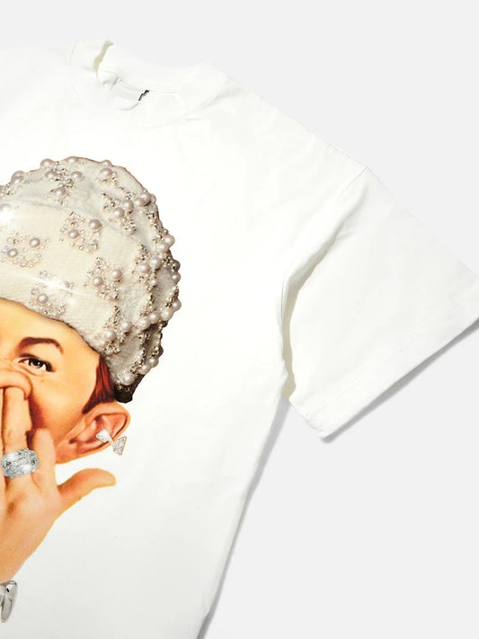 NOISSEY Bad Boy Headband Pearl Hat Tee - Pluto 5ive LLC T-Shirt