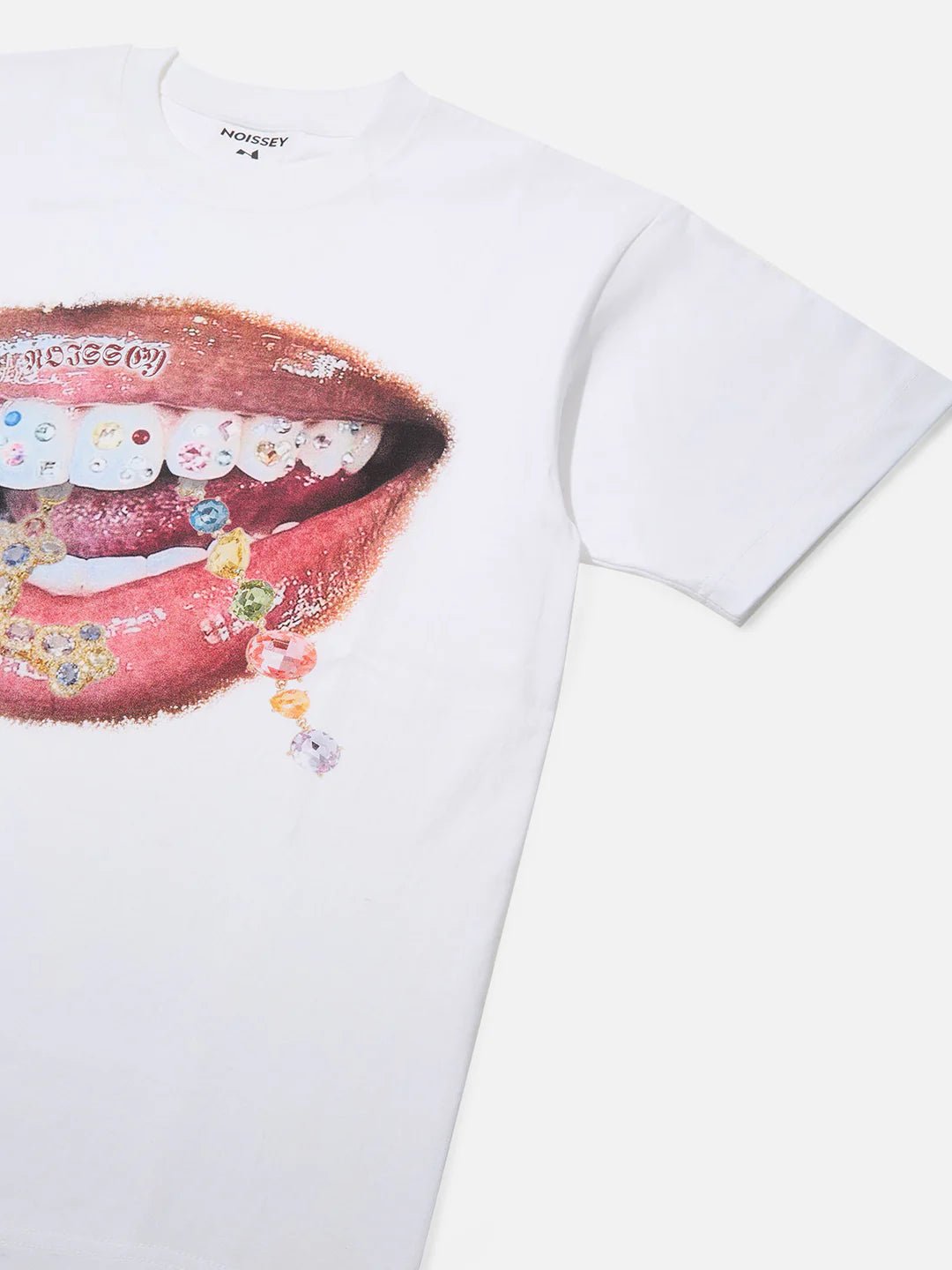 NOISSEY Diamond Teeth Cross Crop Tee - Pluto 5ive LLC T-Shirt