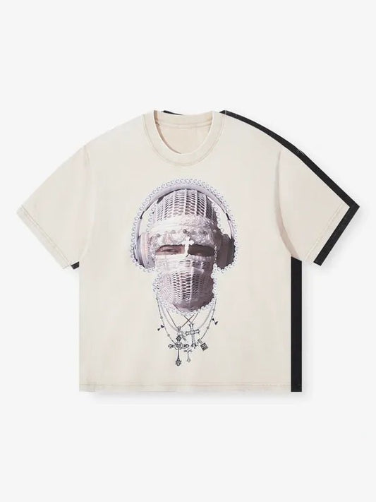 NOISSEY Music Knit Collage Face Mask Tee - Pluto 5ive LLC T-Shirt