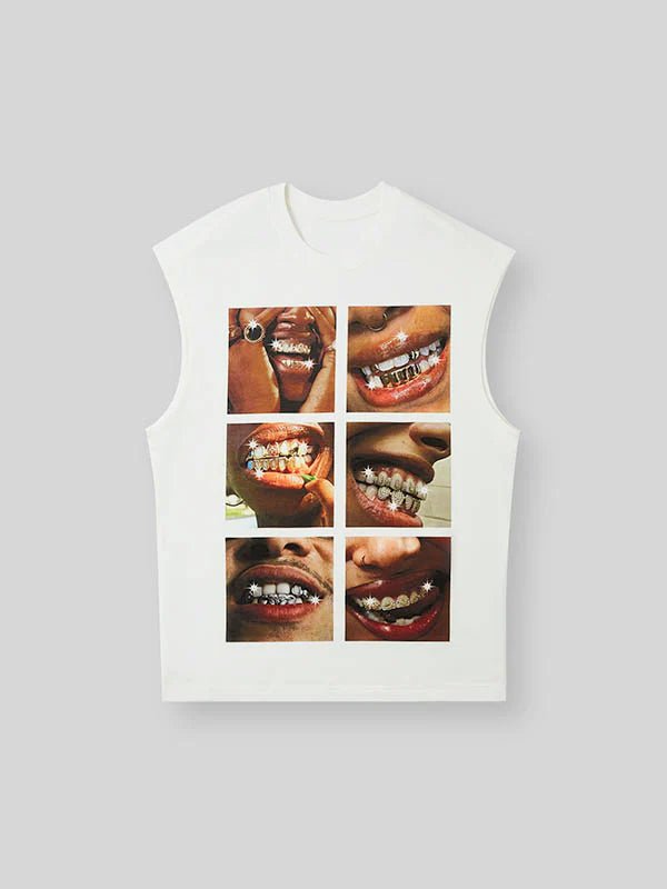 NOISSEY Personalized Sparkle Grills Combination Tank Top - Pluto 5ive LLC T-Shirt
