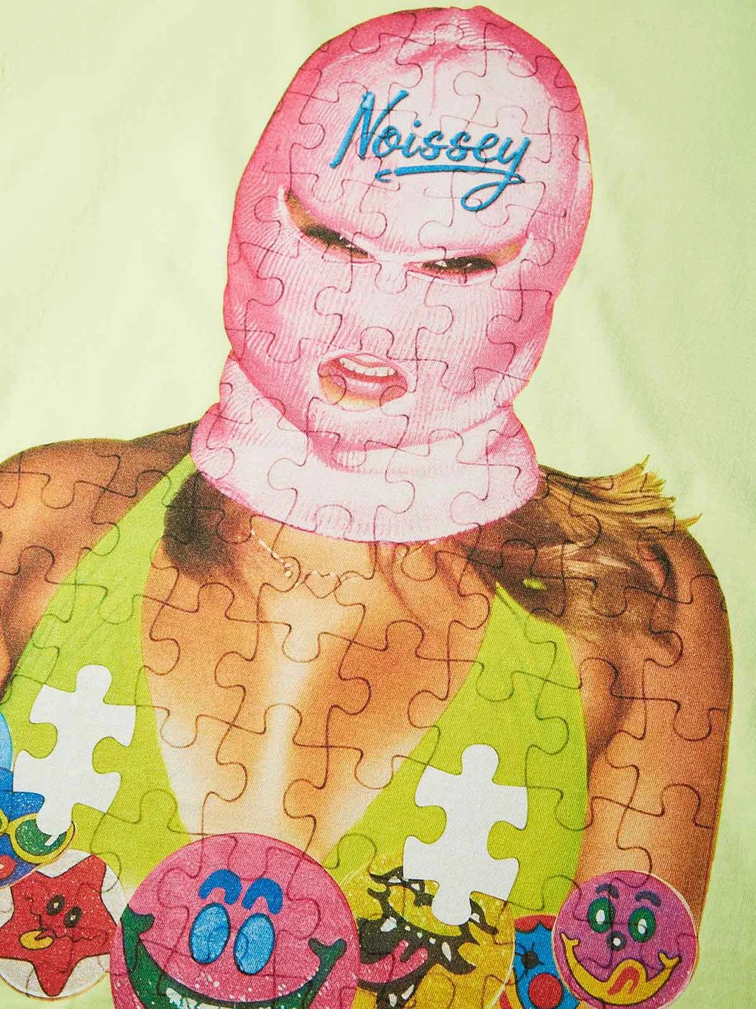 NOISSEY Puzzle - style balaclava washed Tee - Pluto 5ive LLC T-Shirt