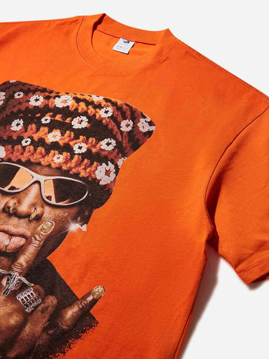 NOISSEY Star Player Cat Hat Cropped Tee - Pluto 5ive LLC T-Shirt