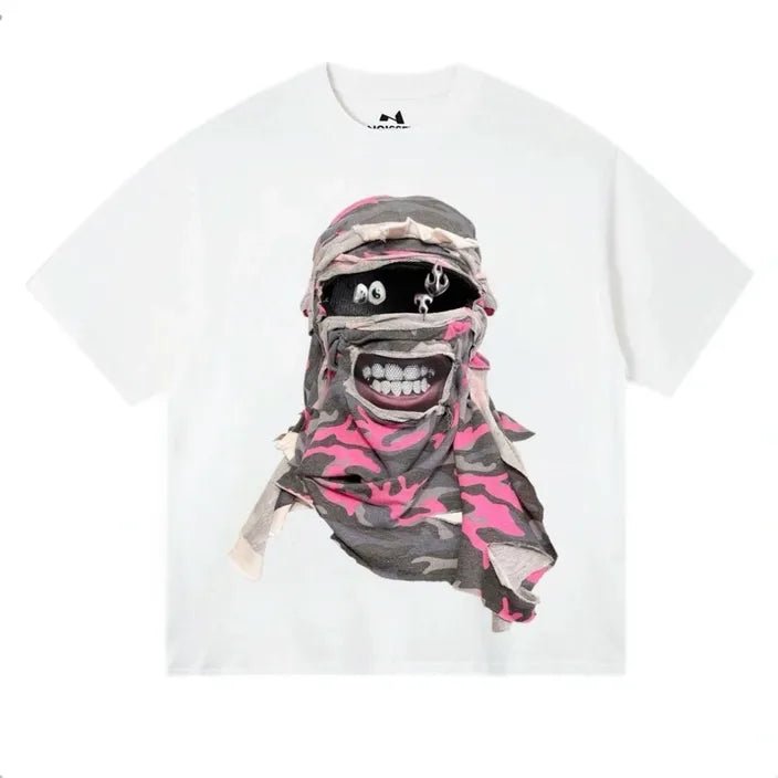 NOISSEY Toothpaste Patchwork Face Printed Tee - Pluto 5ive LLC T-Shirt
