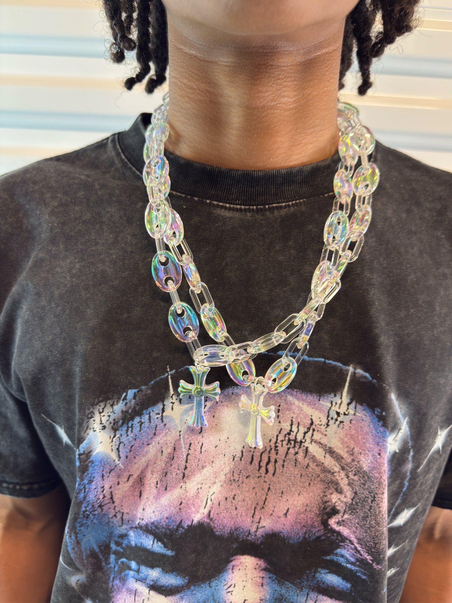 OPAL CROSS LINK NECKLACE - Pluto 5ive LLC jewelry