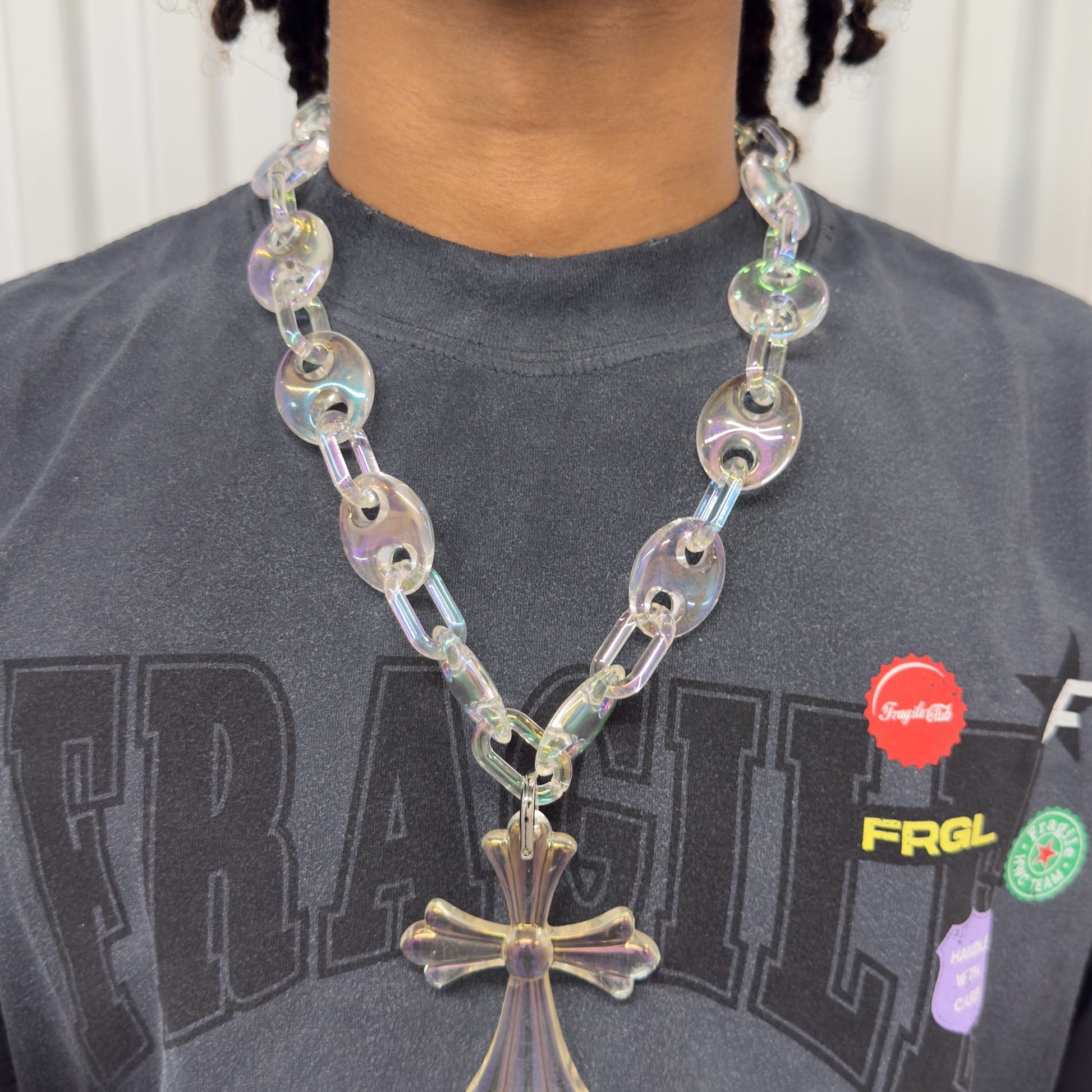 OPAL CROSS LINK NECKLACE (L) - Pluto 5ive LLC jewelry