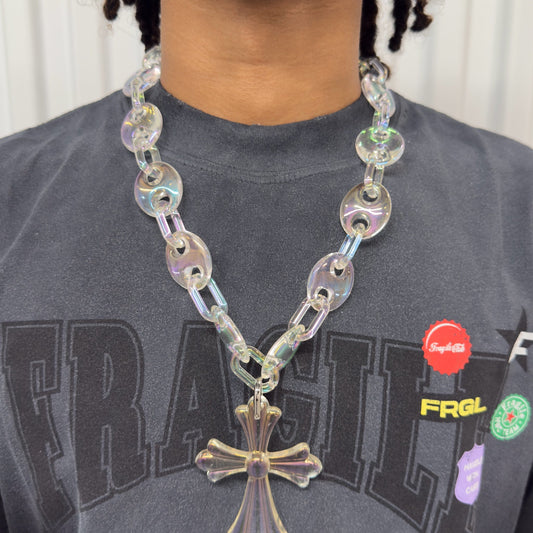 OPAL CROSS LINK NECKLACE (L) - Pluto 5ive LLC jewelry