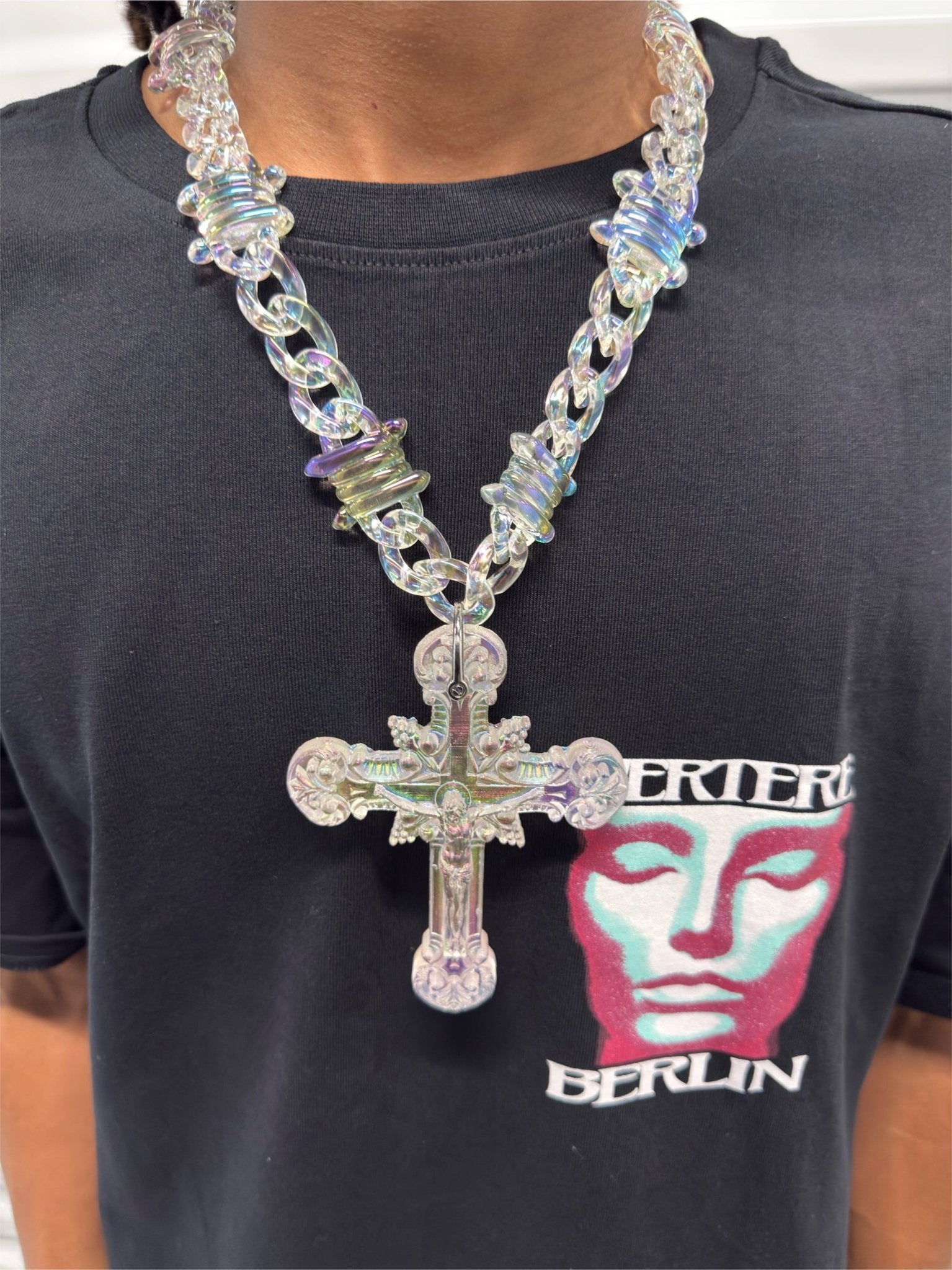 OPAL JESUS CRUCIFIX NECKLACE - Pluto 5ive LLC jewelry