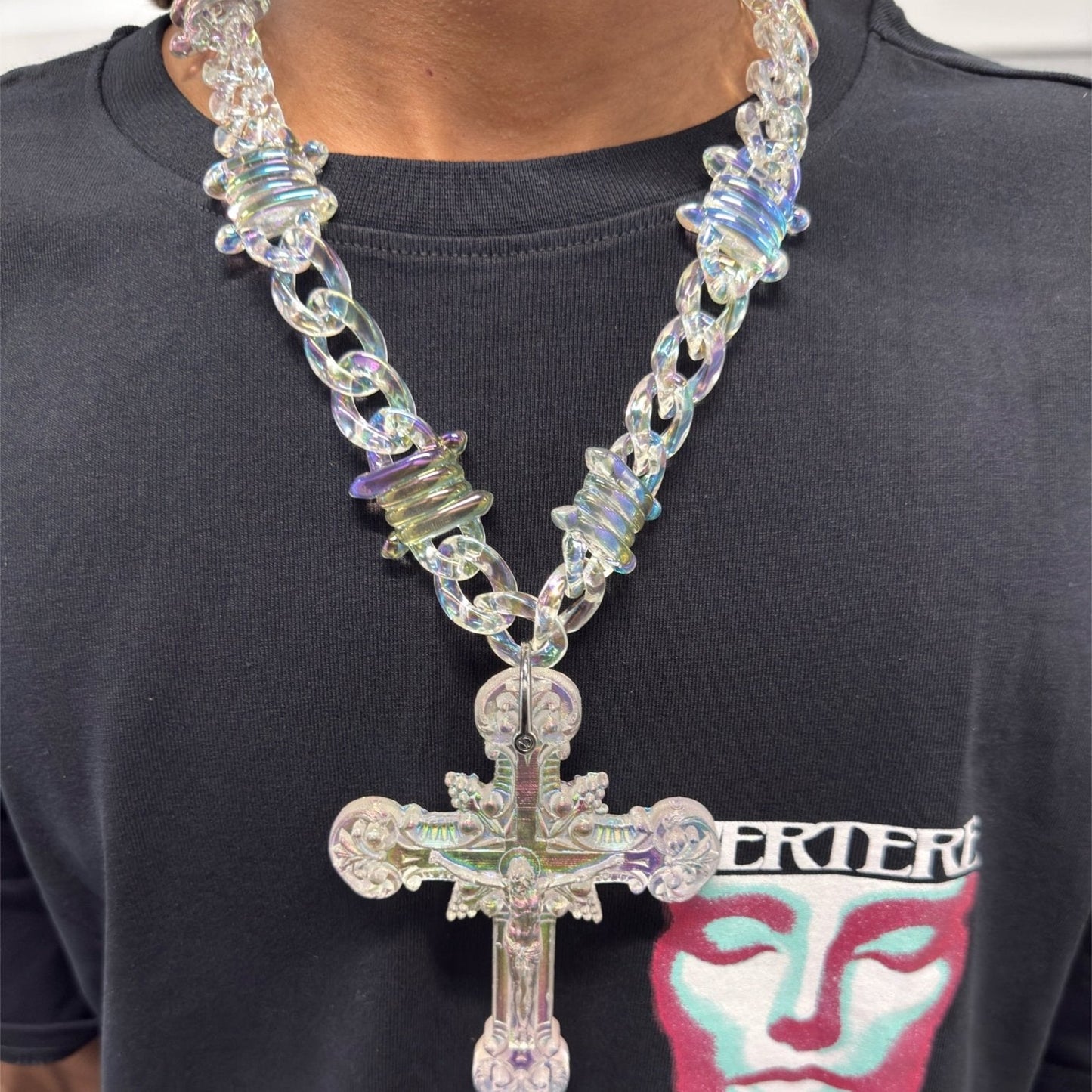 OPAL JESUS CRUCIFIX NECKLACE - Pluto 5ive LLC jewelry