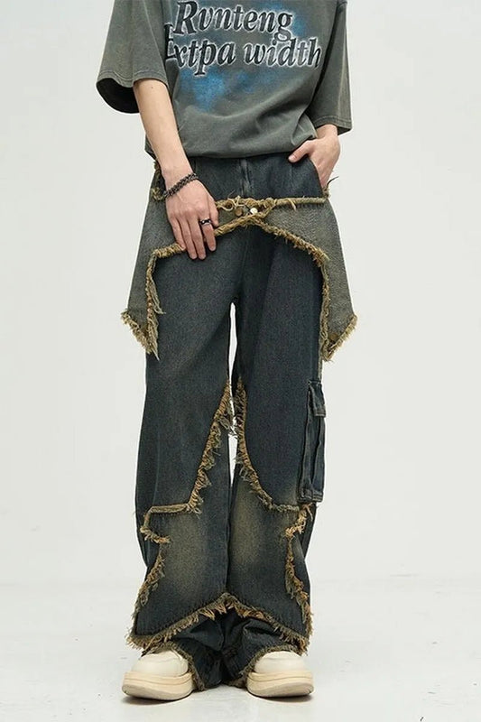 Star Embroidered Pants - Pluto 5ive LLC Pants