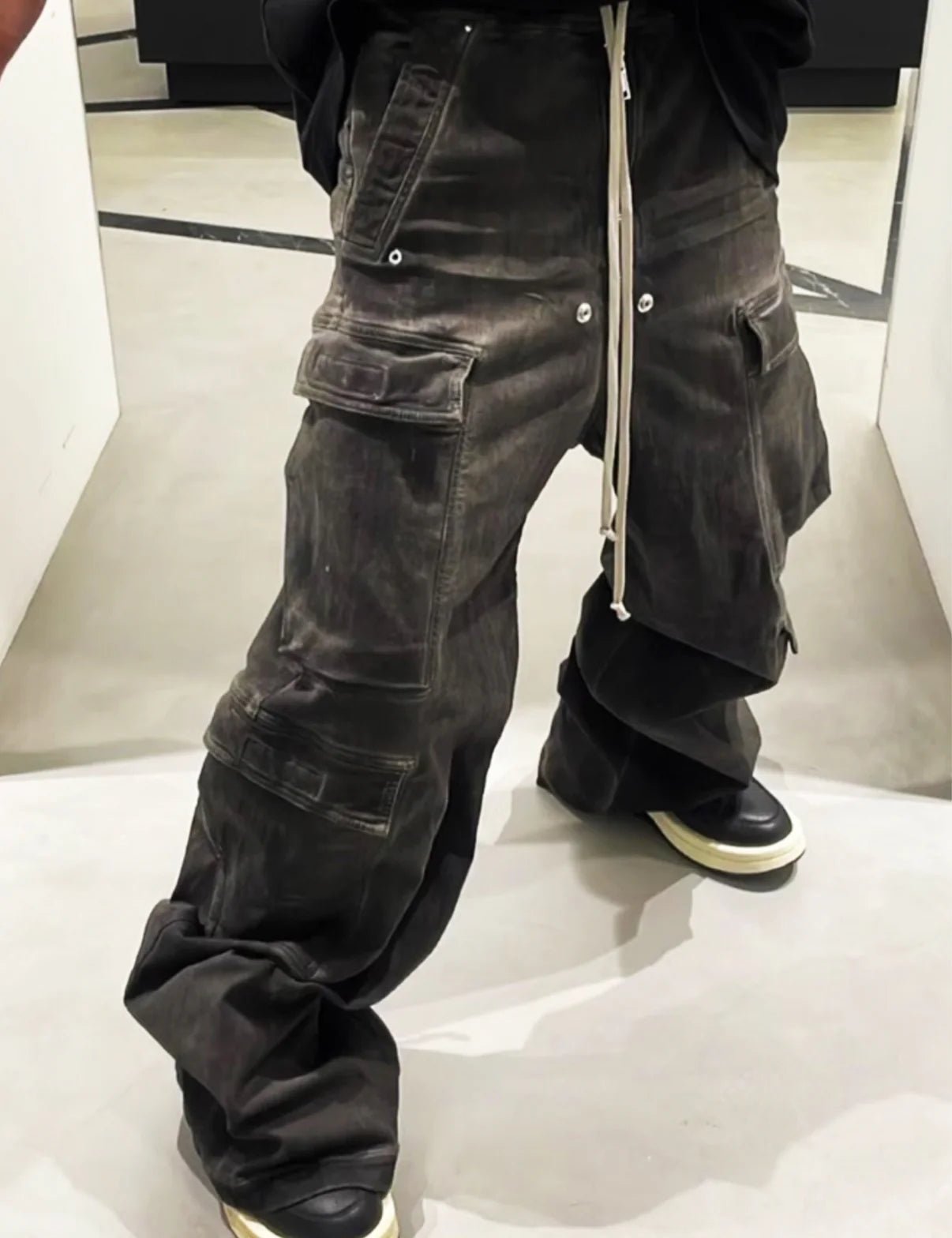 Undeveloped NOIR FLOW DENIM CARGO PANTS - Pluto 5ive LLC Pants