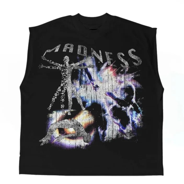 Worksofmadness “ Enlightenment Sleeveless Tee” - Pluto 5ive LLC T-Shirt