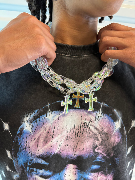 OPAL CROSS LINK NECKLACE