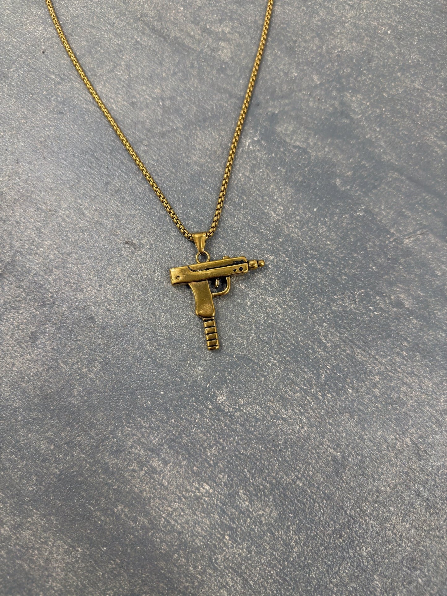 Ammu - Nation Gold Uzi Necklace - Pluto 5ive LLC jewelry