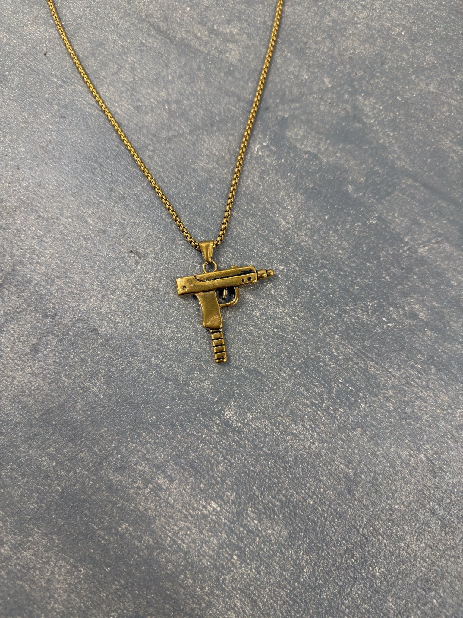 Ammu - Nation Gold Uzi Necklace - Pluto 5ive LLC jewelry