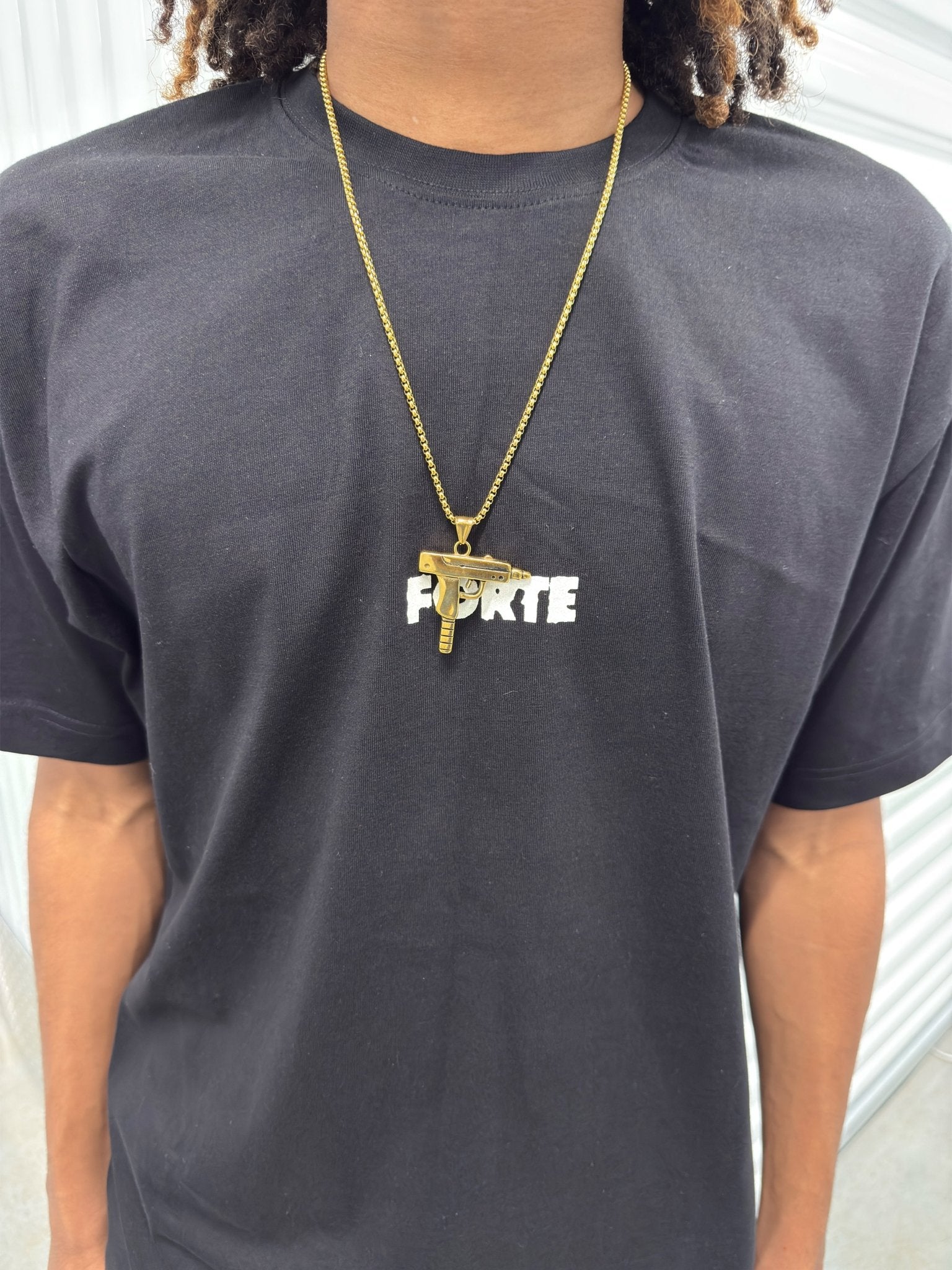 Ammu - Nation Gold Uzi Necklace - Pluto 5ive LLC jewelry
