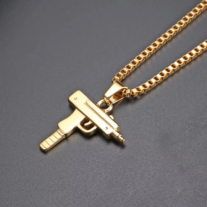 Ammu - Nation Uzi Necklace (Gold) - Pluto 5ive LLC jewelry