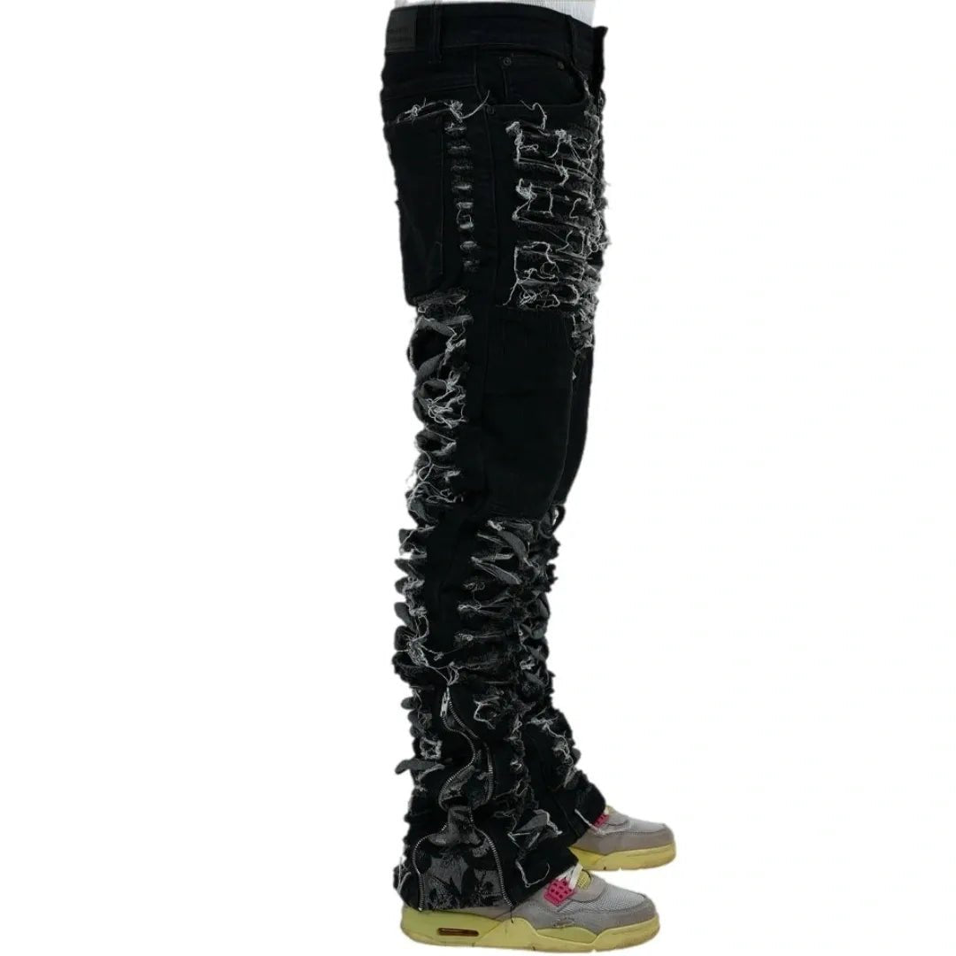 Dawn Damaged Flared Stacked Jeans - Pluto 5ive LLC Jeans