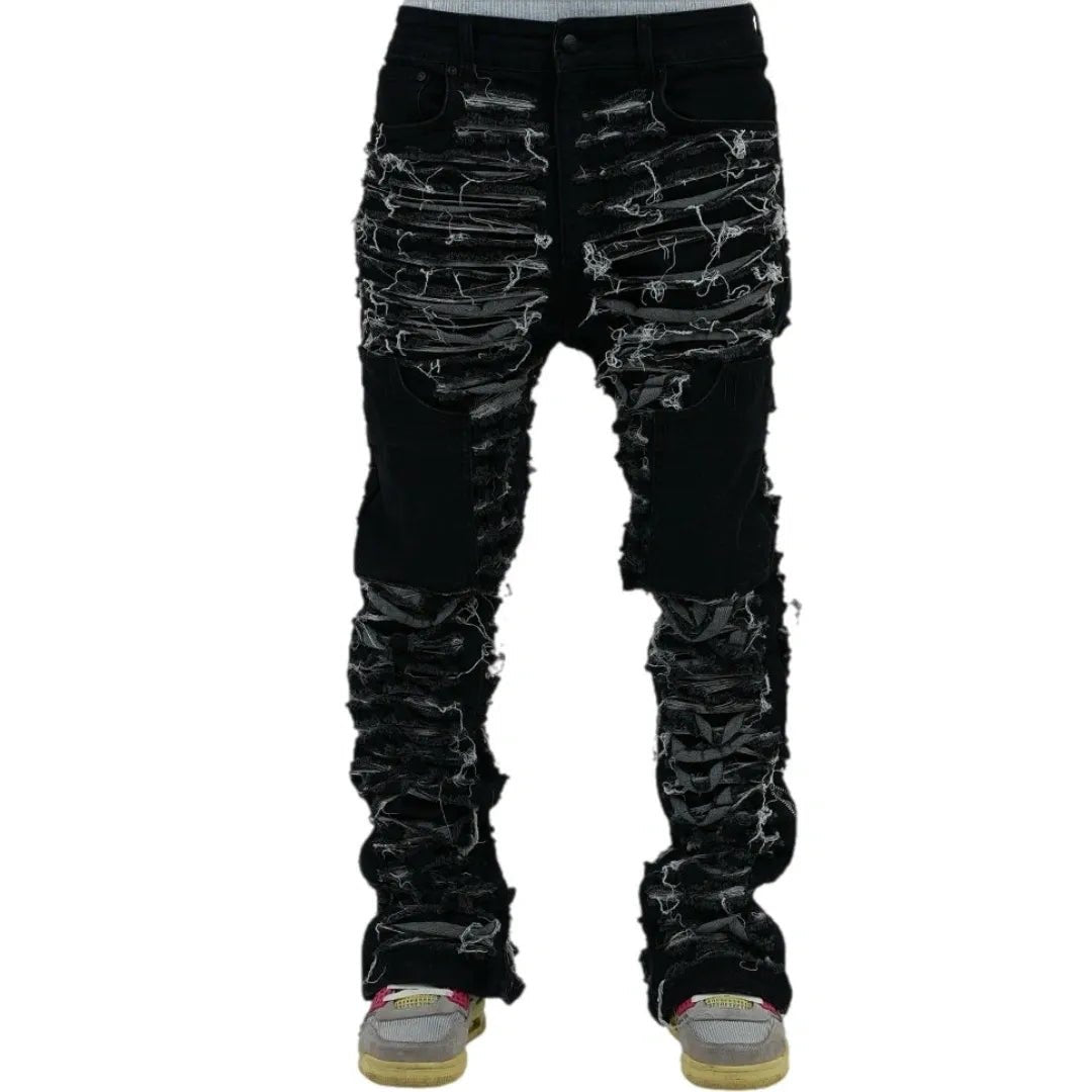 Dawn Damaged Flared Stacked Jeans - Pluto 5ive LLC Jeans