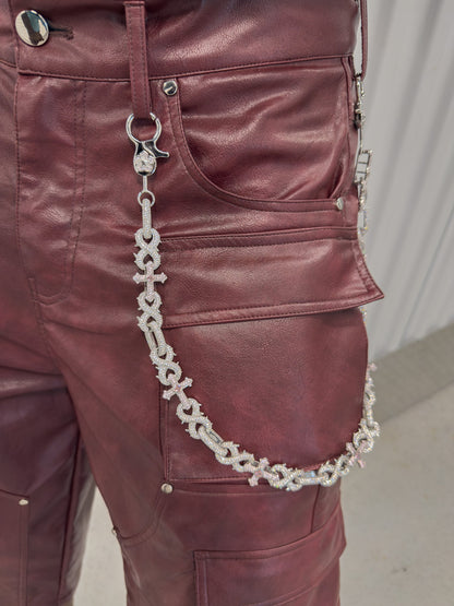 FLAIRMADE PINK CROSS DIAMOND WALLET CHAIN - Pluto 5ive LLC jewelry