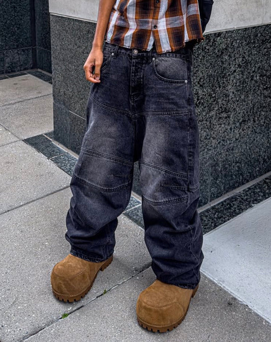 Undeveloped NOIR BAGGY BIKER DENIM - Pluto 5ive LLC Pants