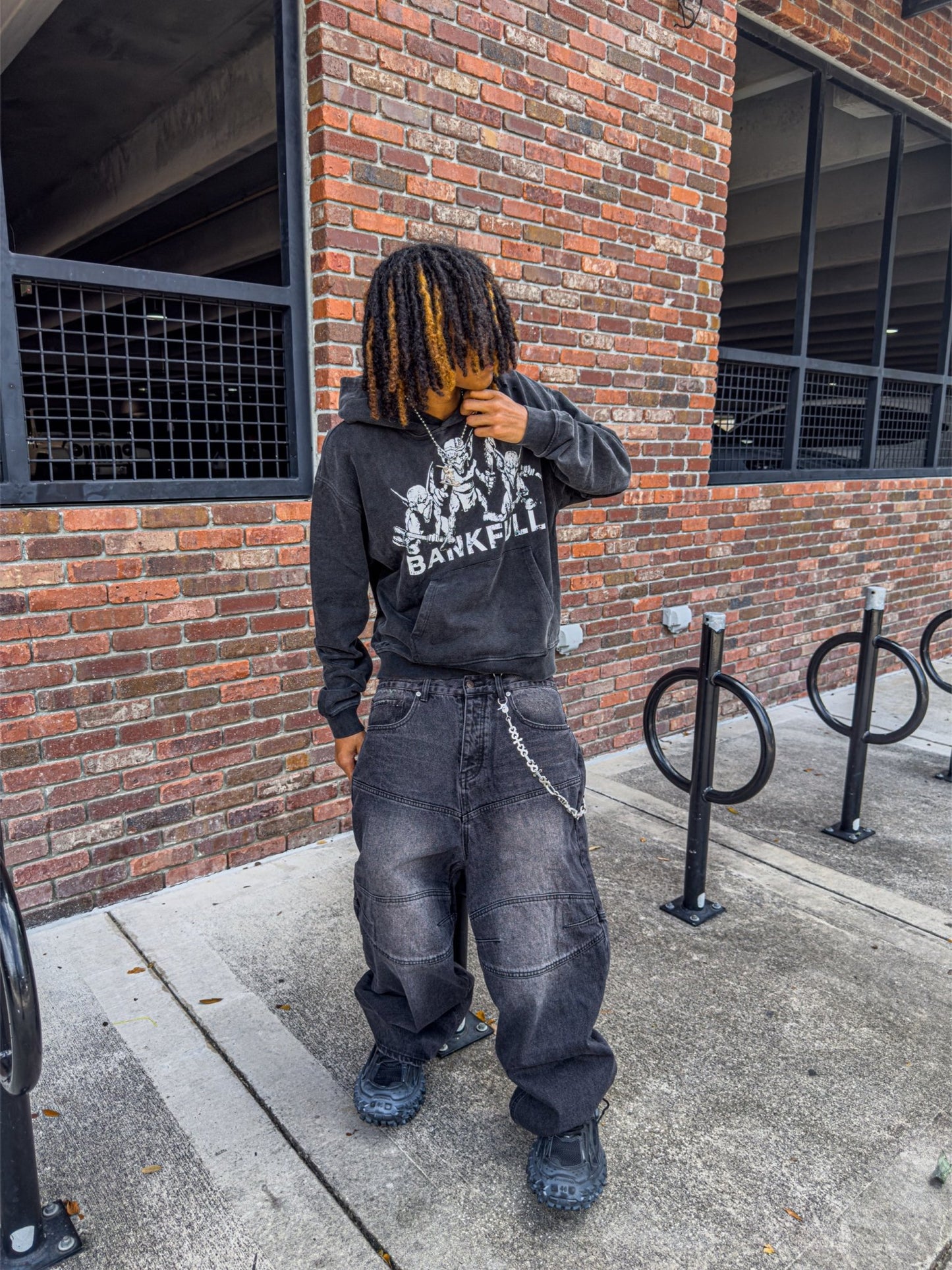 Undeveloped NOIR BAGGY BIKER DENIM - Pluto 5ive LLC Pants