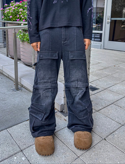 Undeveloped NOIR CONVERT CARGO DENIM - Pluto 5ive LLC Pants