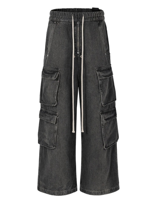 Undeveloped NOIR FLOW DENIM CARGO PANTS - Pluto 5ive LLC Pants