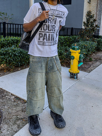 Undeveloped SANDWASH BAGGY BIKER DENIM - Pluto 5ive LLC Pants