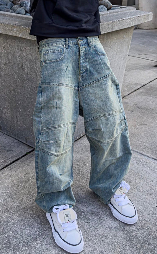 Undeveloped SANDWASH BAGGY BIKER DENIM - Pluto 5ive LLC Pants