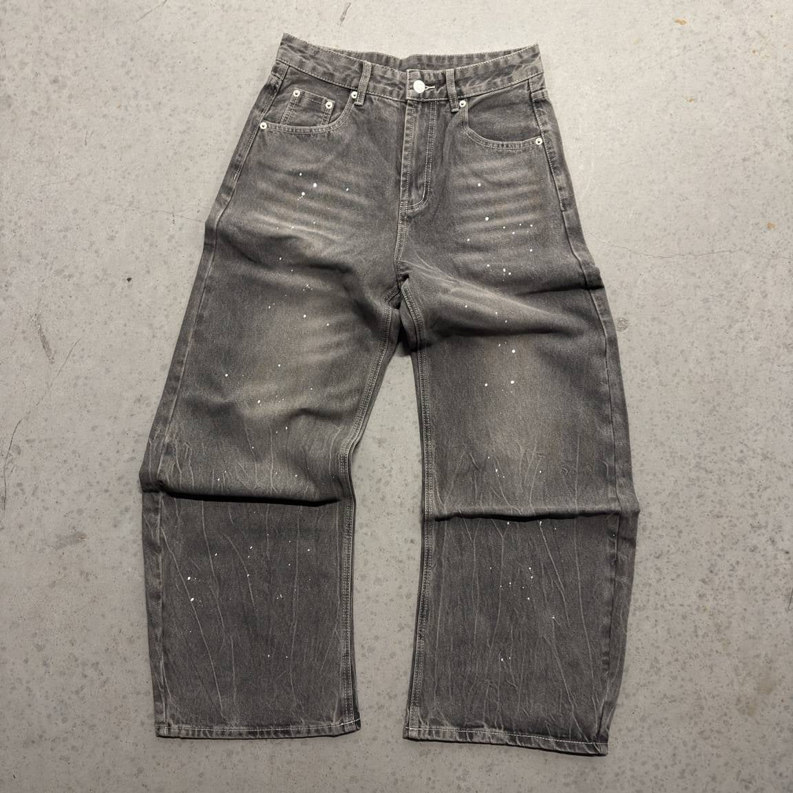 Undeveloped "Slate Wideboy Splatter Denim" - Pluto 5ive LLC Pants