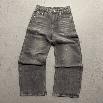Undeveloped "Slate Wideboy Splatter Denim" - Pluto 5ive LLC Pants