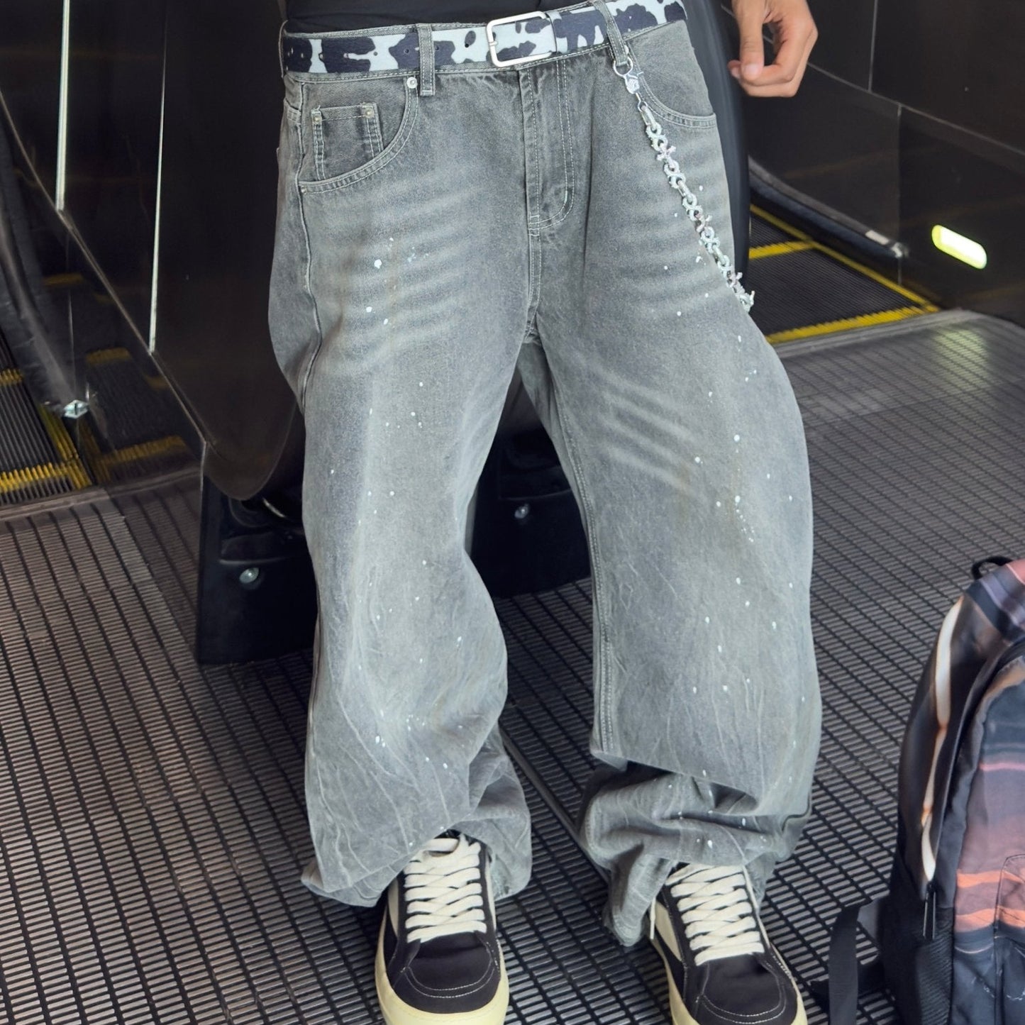 Undeveloped "Slate Wideboy Splatter Denim" - Pluto 5ive LLC Pants