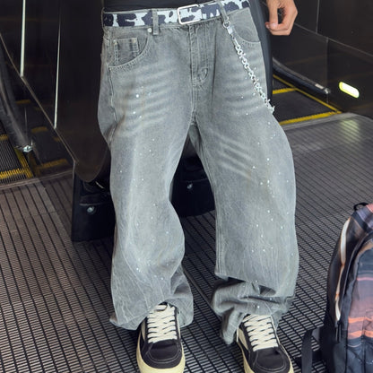 Undeveloped "Slate Wideboy Splatter Denim" - Pluto 5ive LLC Pants