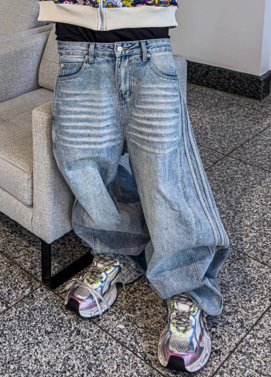 UNDEVELOPED WIDEBOY STRIPED DENIM - Pluto 5ive LLC Pants